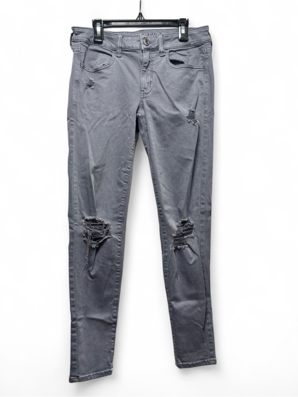 American Eagle Outfitters Super Stretch Jegging (Light Gray, Size 6)